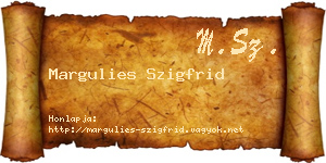 Margulies Szigfrid névjegykártya